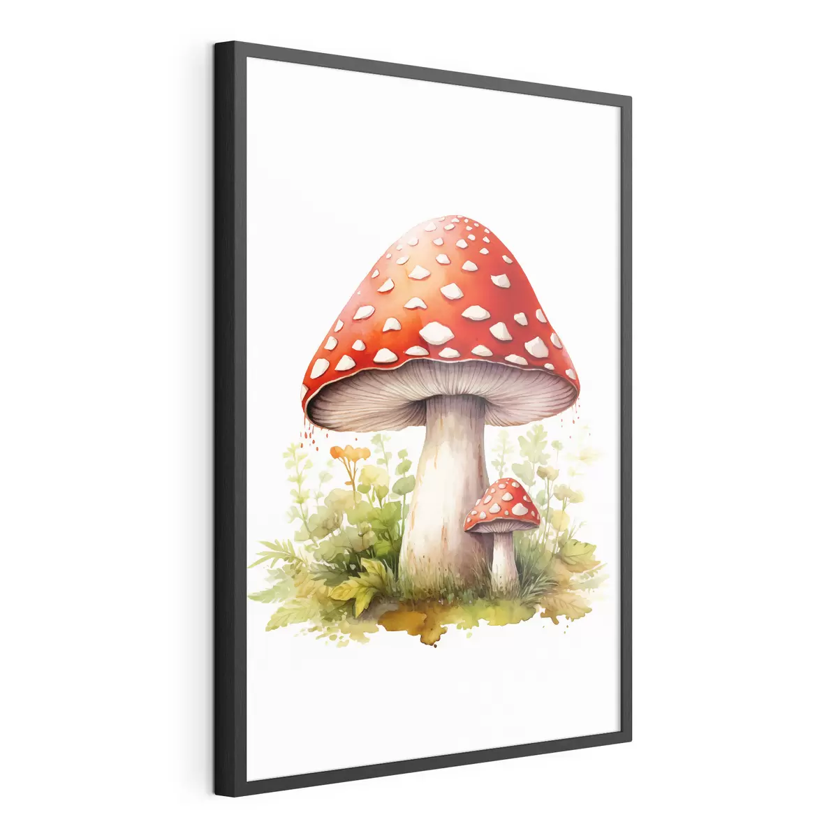 Plakat Grzyby leśne, muchomor, imitacja akwareli f46767
