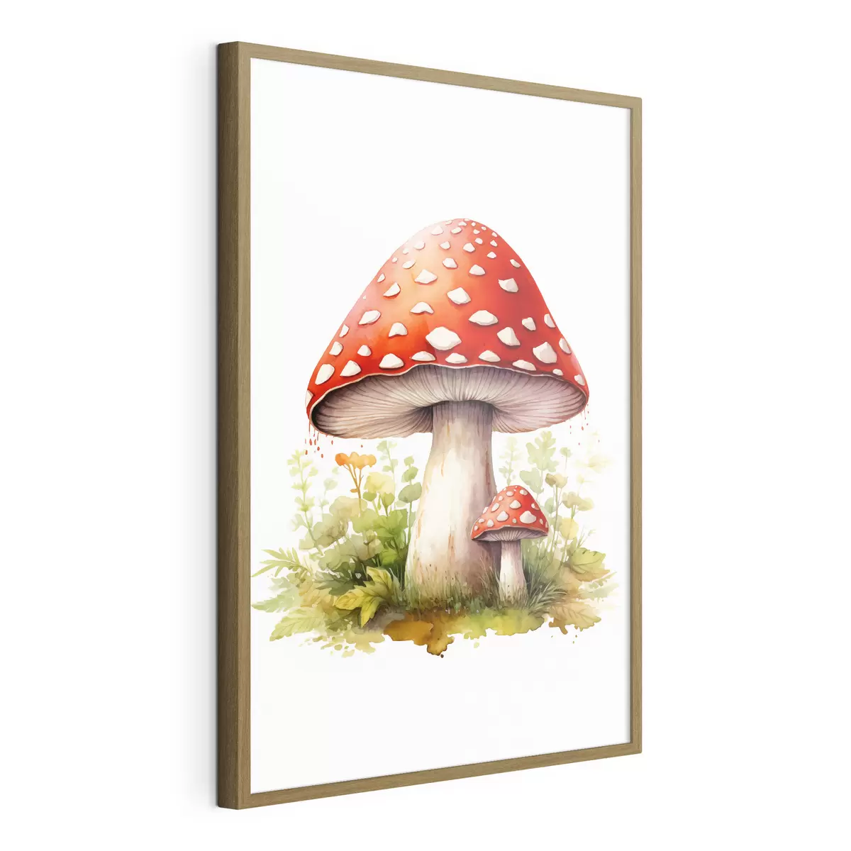 Plakat Grzyby leśne, muchomor, imitacja akwareli f46767
