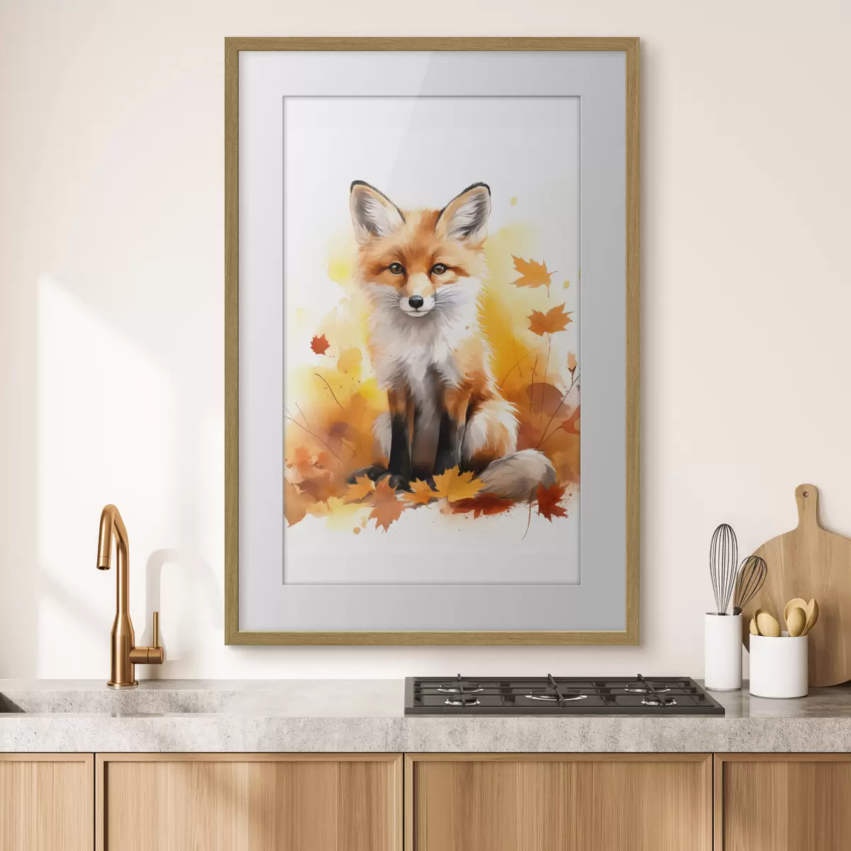 Plakat Mały lis, imitacja akwareli f46768