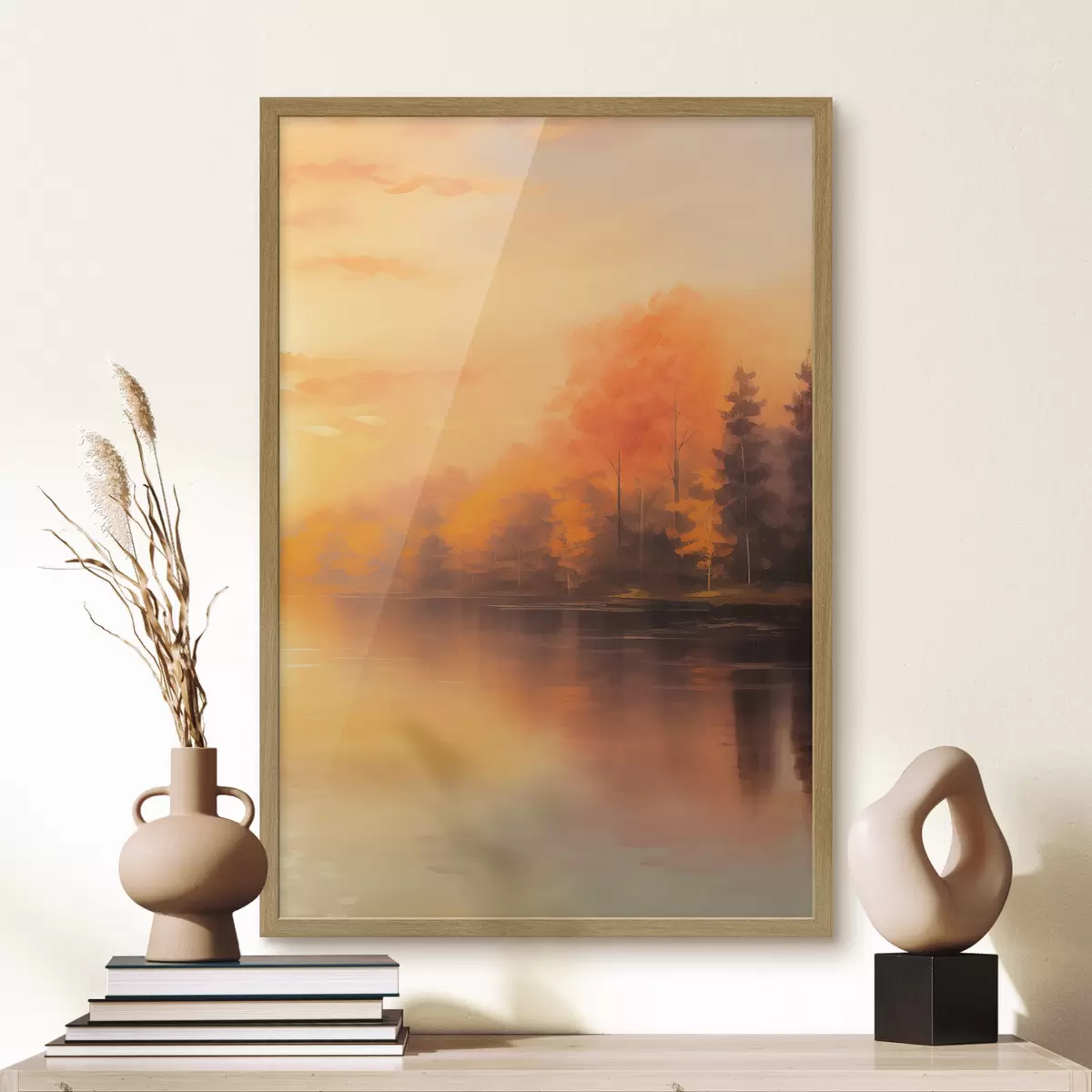 Plakat Las nad stawem f46772
