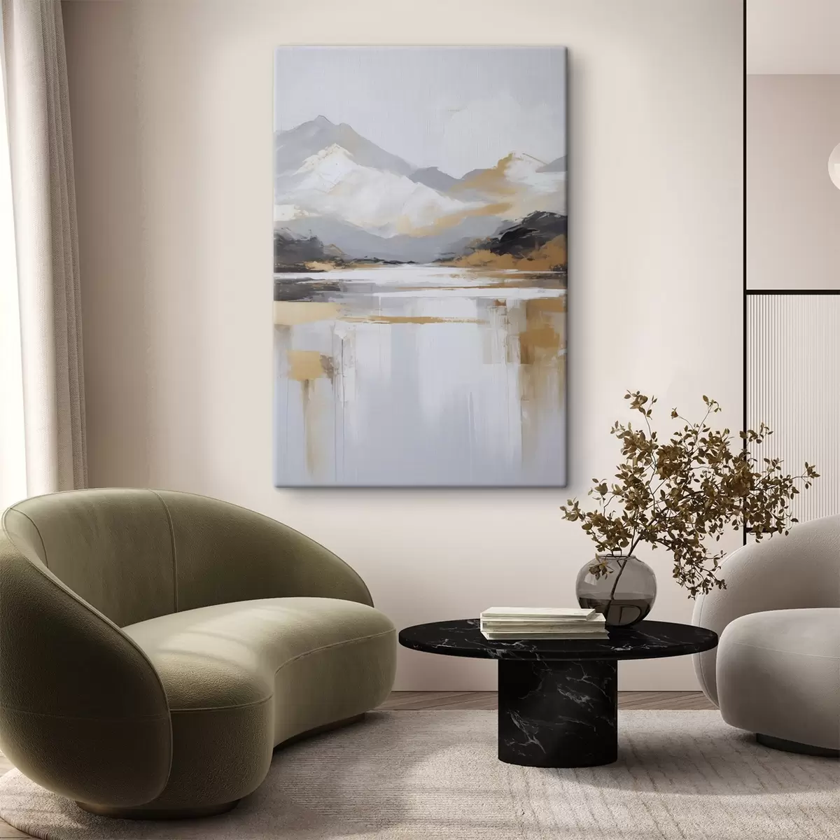 Obraz Abstrakcyjna imitacja górskiego krajobrazu w malarstwie s46841