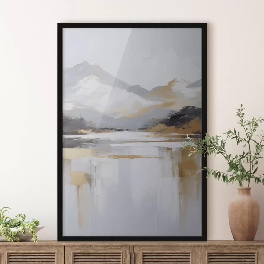 Fototapeta Abstrakcyjna imitacja górskiego krajobrazu w malarstwie f46841