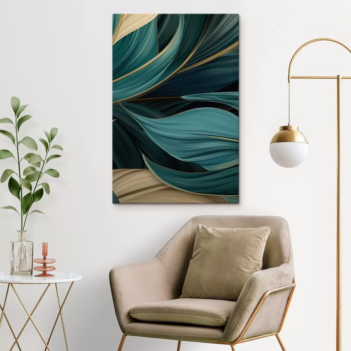 Obraz Zielone abstrakcyjne liście s46879