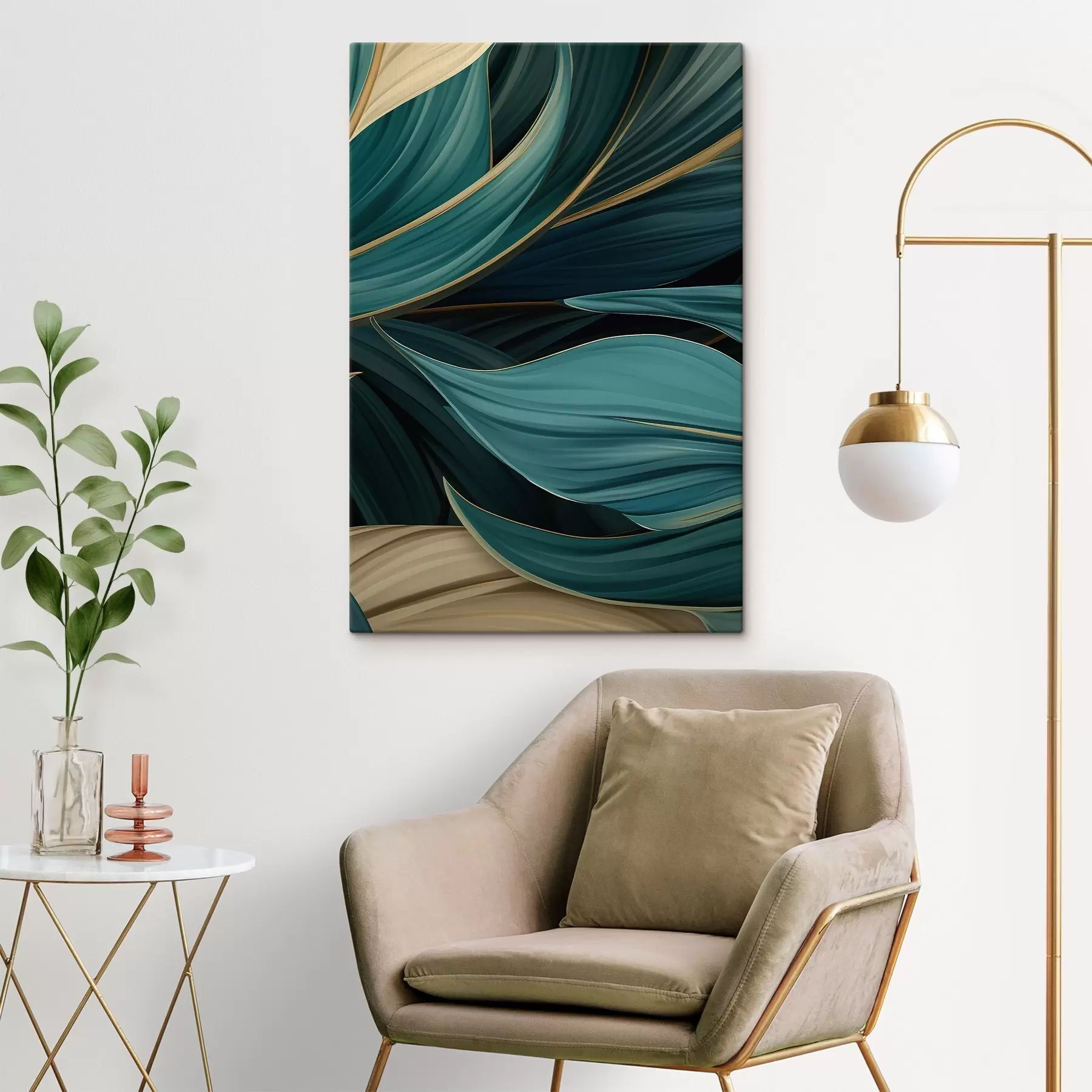 Obraz Zielone abstrakcyjne liście s46879