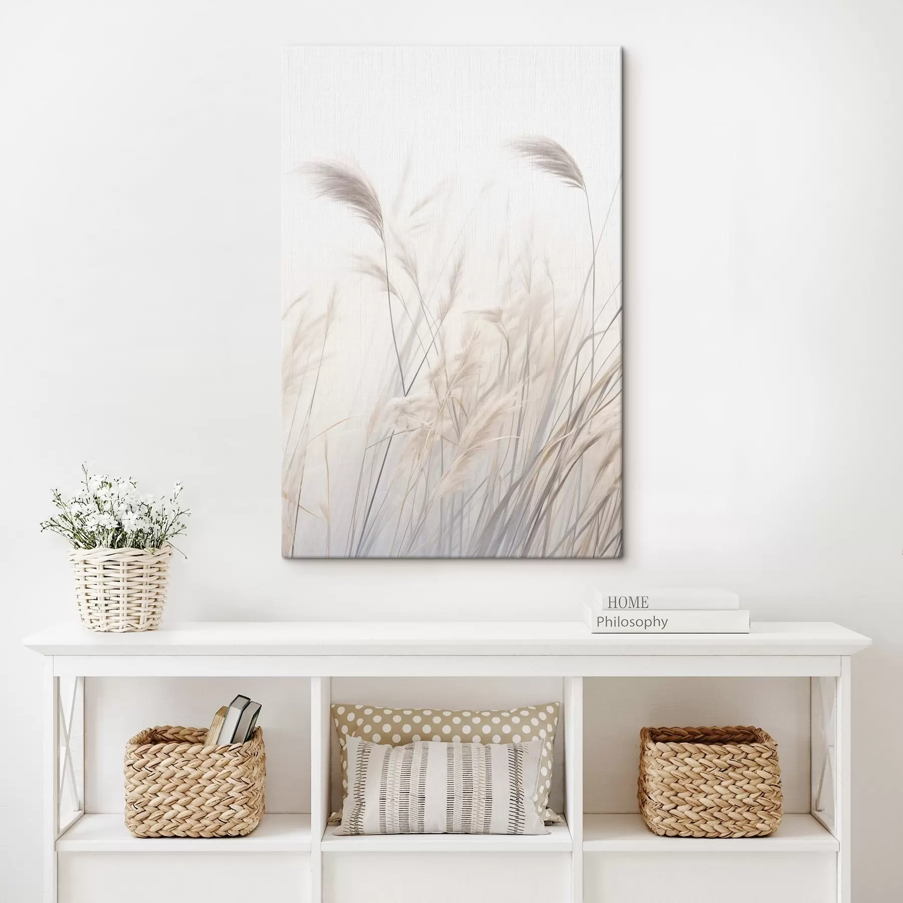 Obraz Delikatne rośliny na jasnym tle s46884