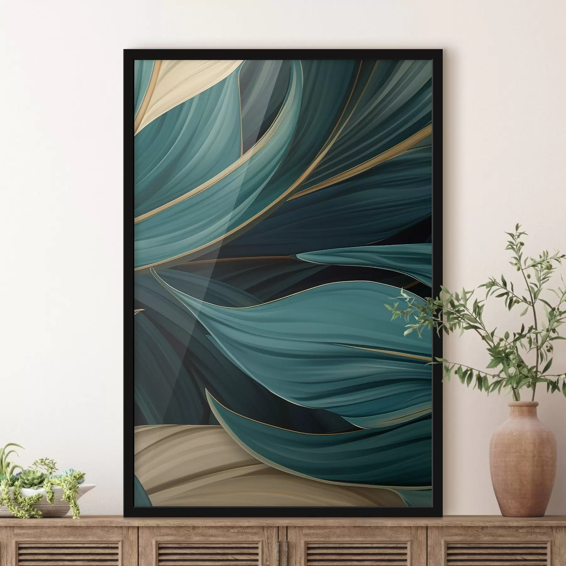 Fototapeta Zielone abstrakcyjne liście f46879