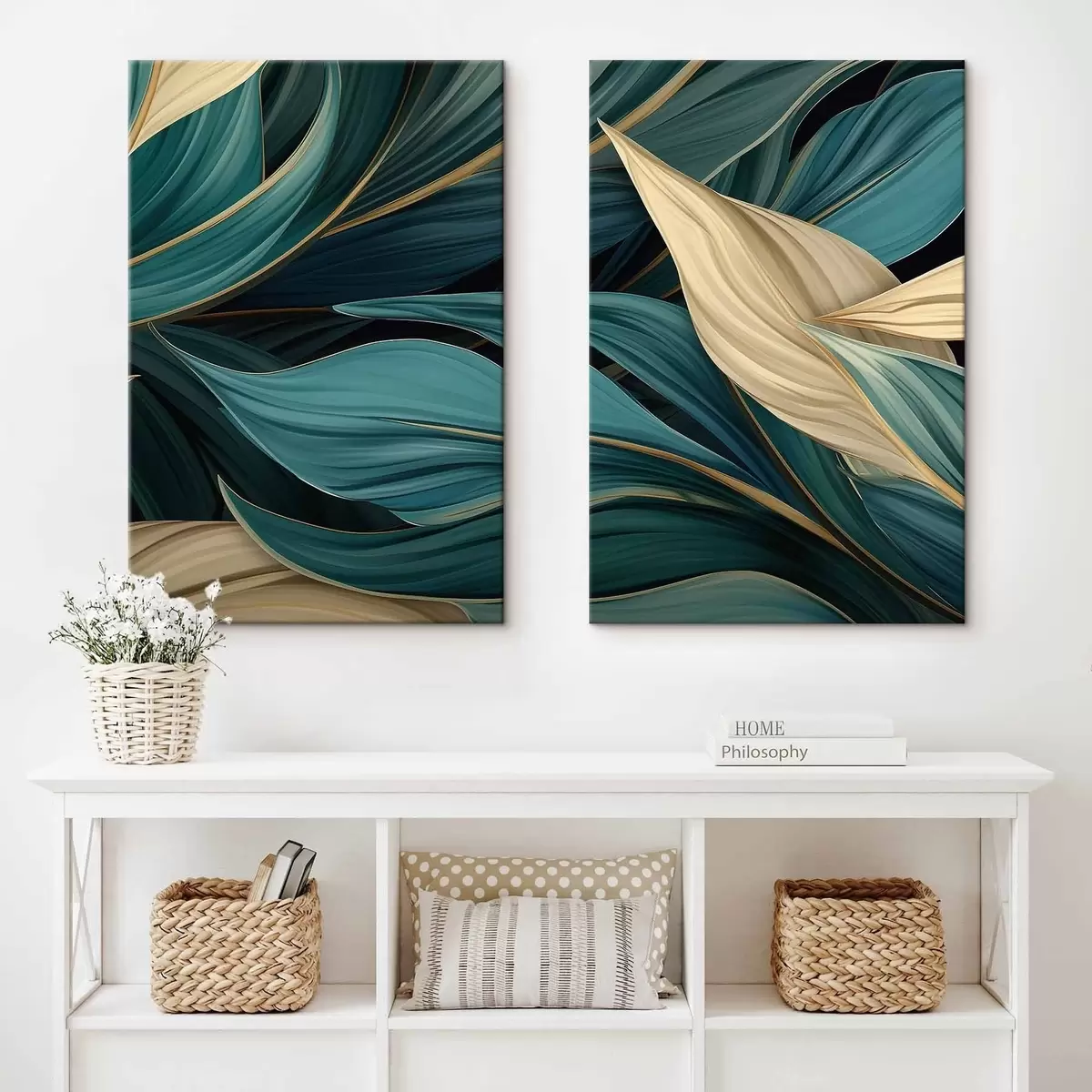 Obraz Zielone abstrakcyjne liście m01063