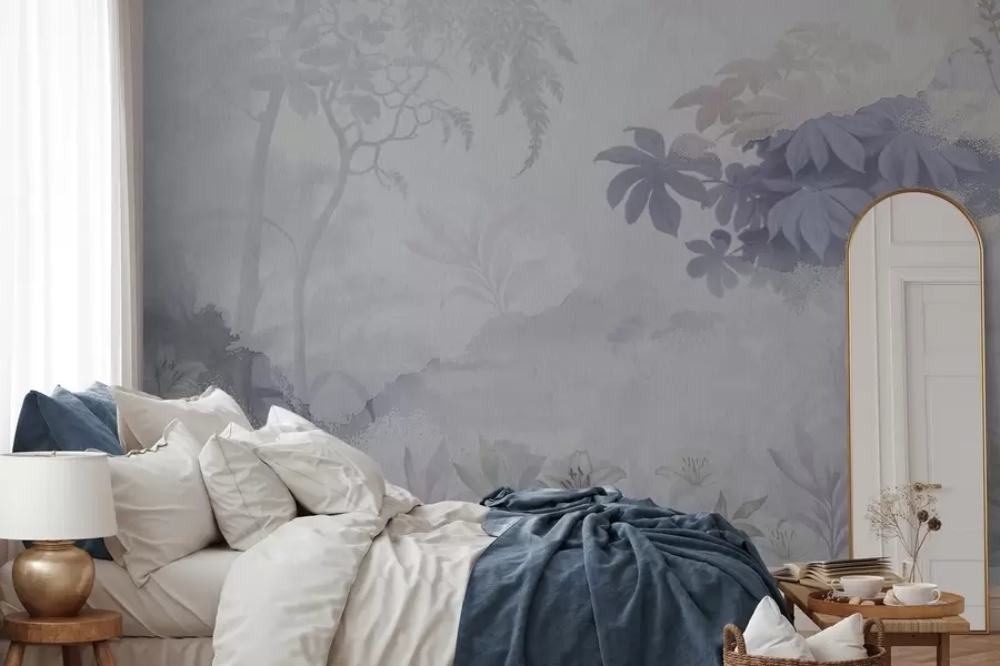 Fototapeta Delikatny ogród w akwareli o mglistym świcie w04934