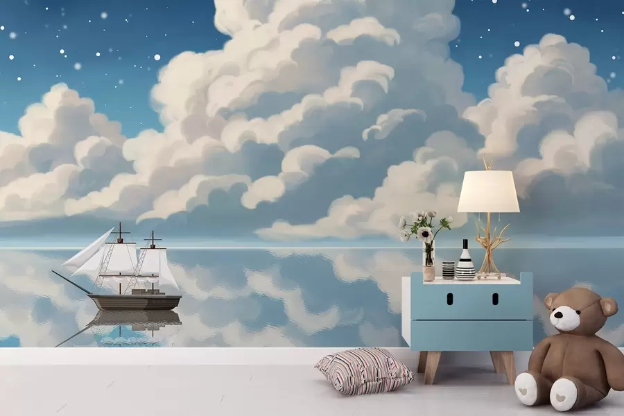 Fototapeta Gęste chmury nad wodą w04996