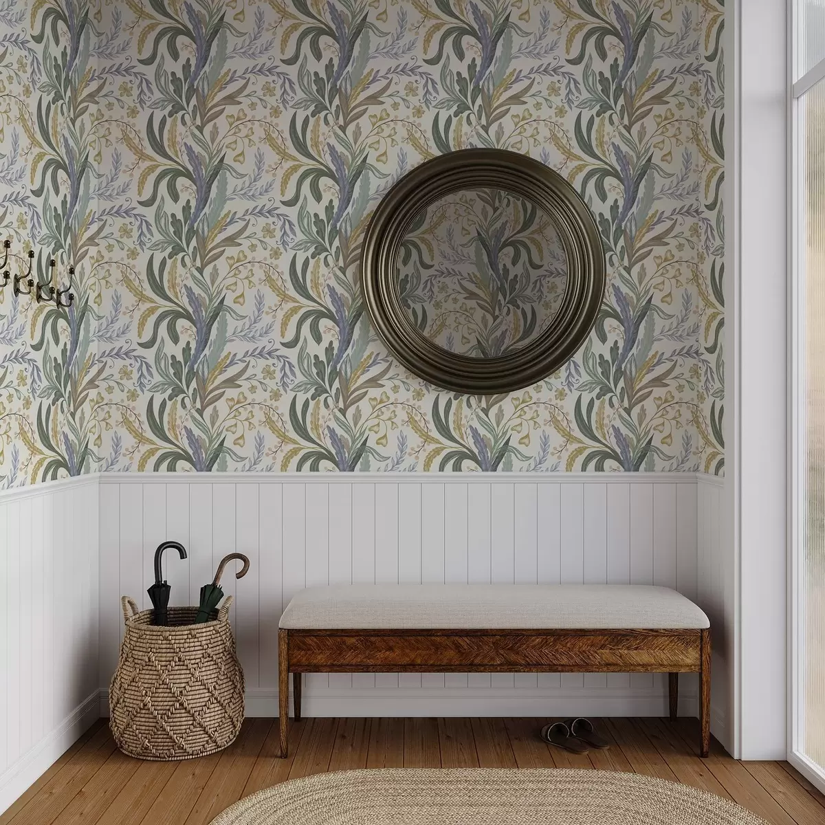 Tapeta Bujna kompozycja kwiatowa w delikatnej pastelowej palecie barw a00939