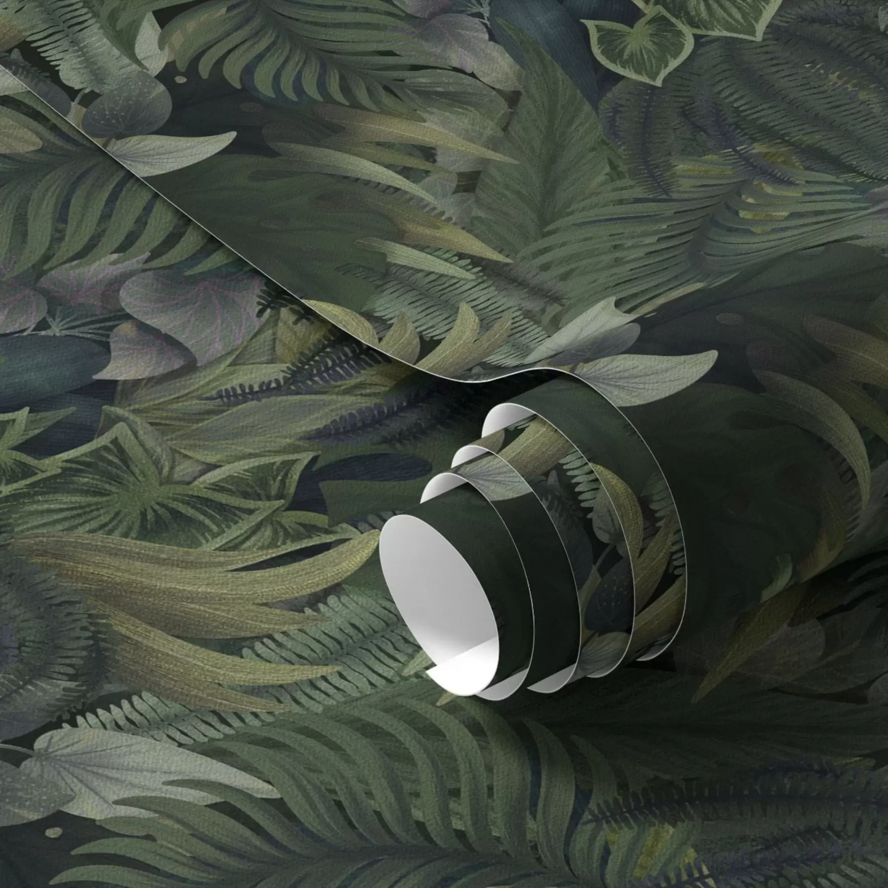 Fototapeta Gęsta tropikalna roślinność w ciemnozielonych zaroślach a00943