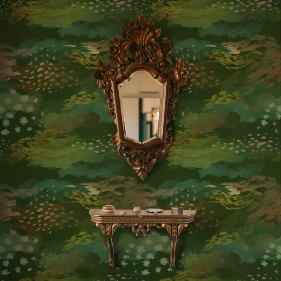 Fototapeta Bogata zielona abstrakcja z energicznymi pociągnięciami pędzla a00999v3