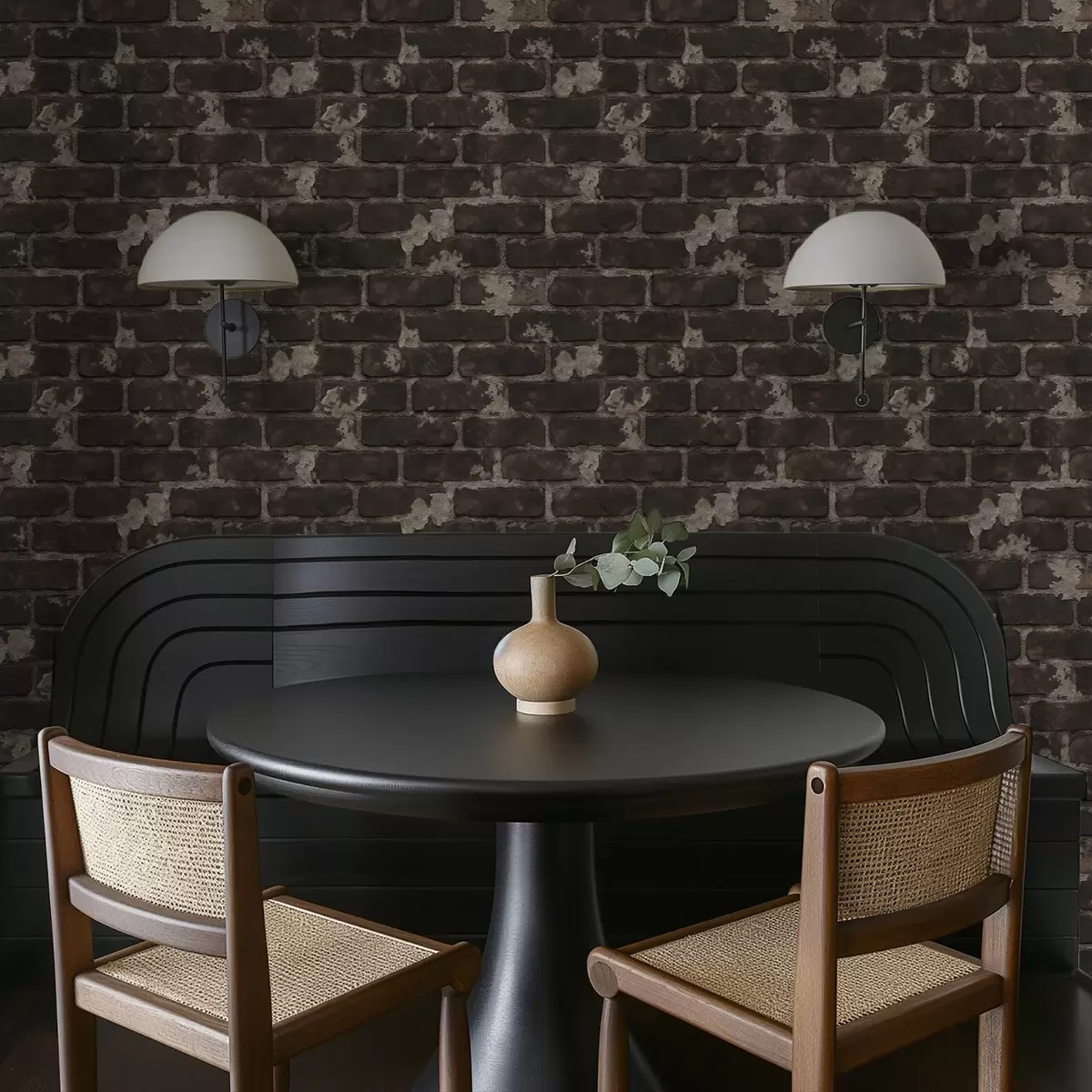 Tapeta Przyciemniona stara ceglana ściana z zużytymi plamami a01030