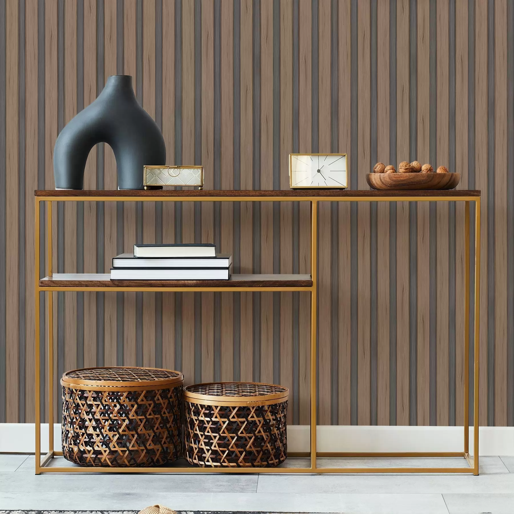 Fototapeta Pionowe drewniane listwy z ciemnymi wstawkami a01054