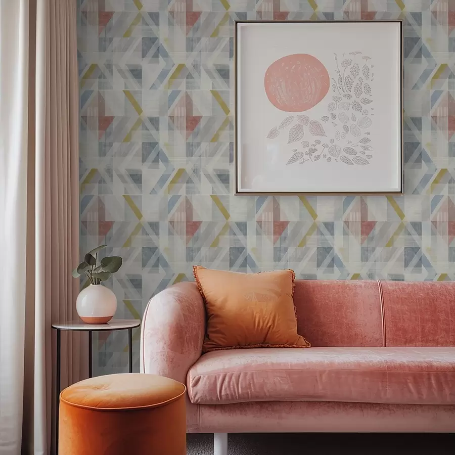 Fototapeta Geometryczny wzór z czerwonym rombem pośrodku a01055