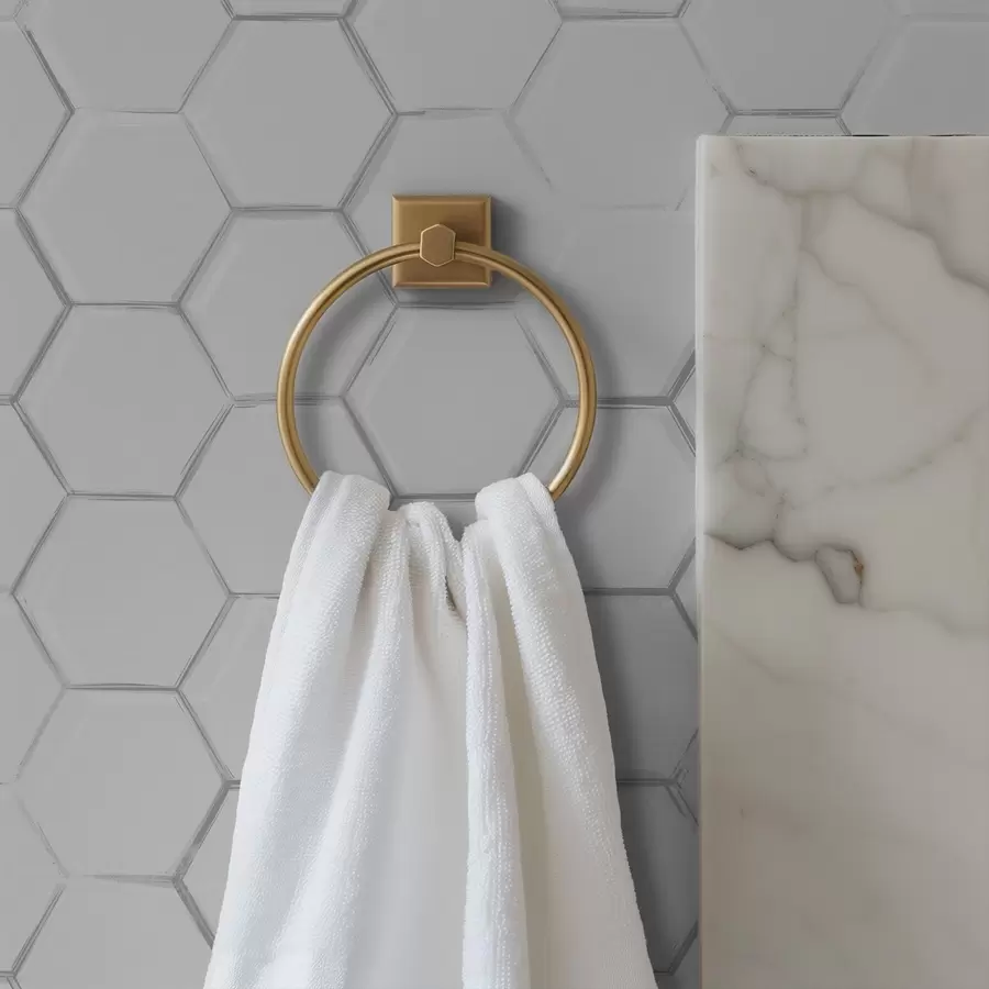 Fototapeta Białe trójwymiarowe sześciokąty na gładkim tle a01059