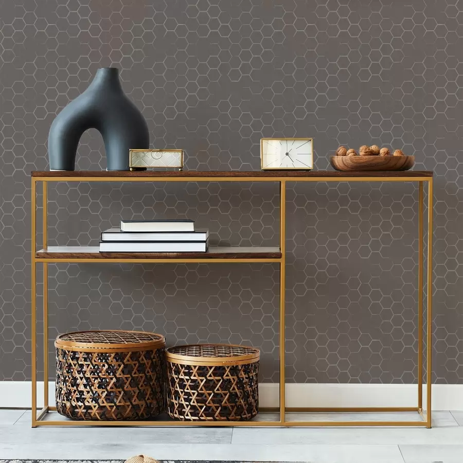 Fototapeta Gęsty sześciokątny wzór w delikatnych odcieniach szarości a01060v2