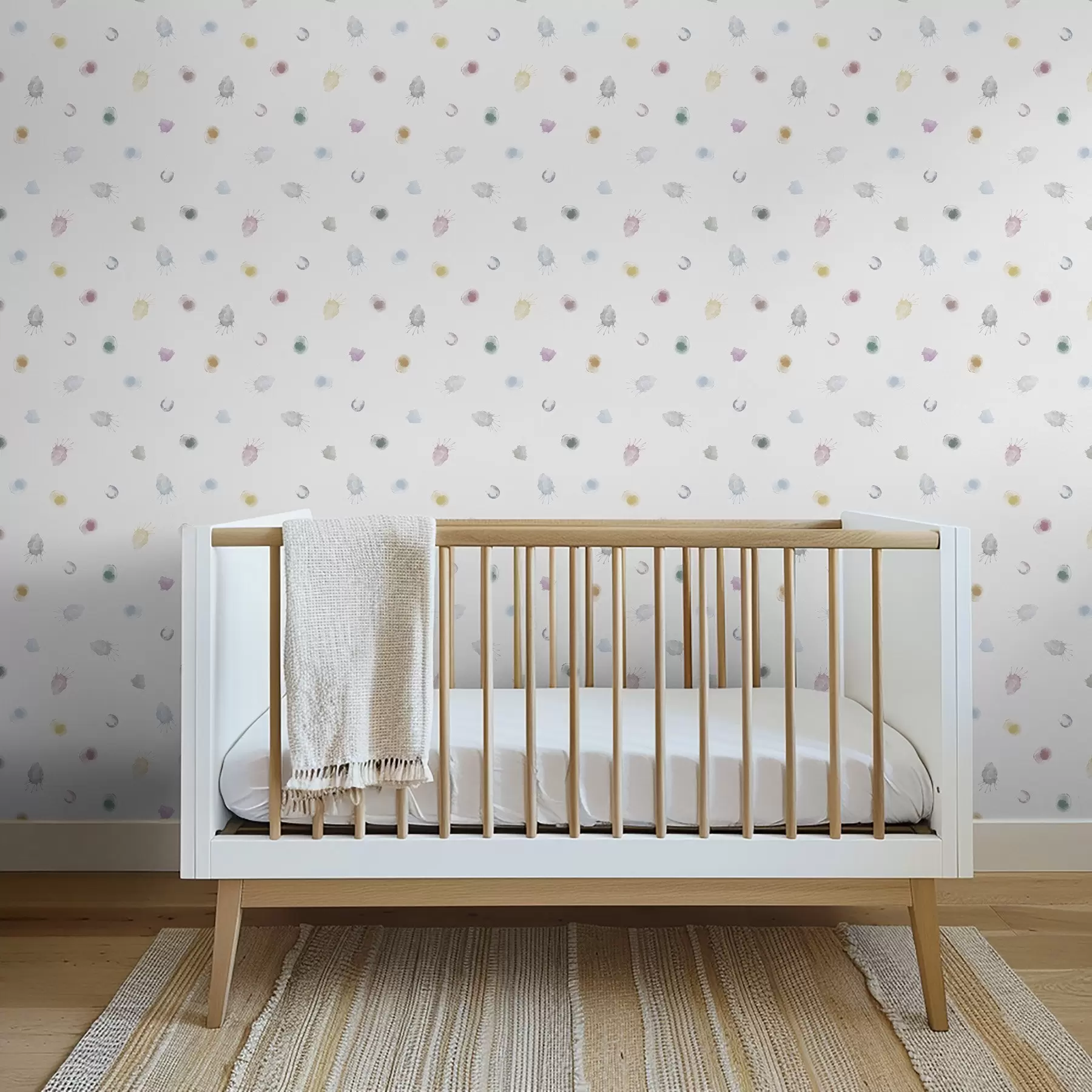 Fototapeta Duże kolorowe plamy akwareli na białym papierze a01062