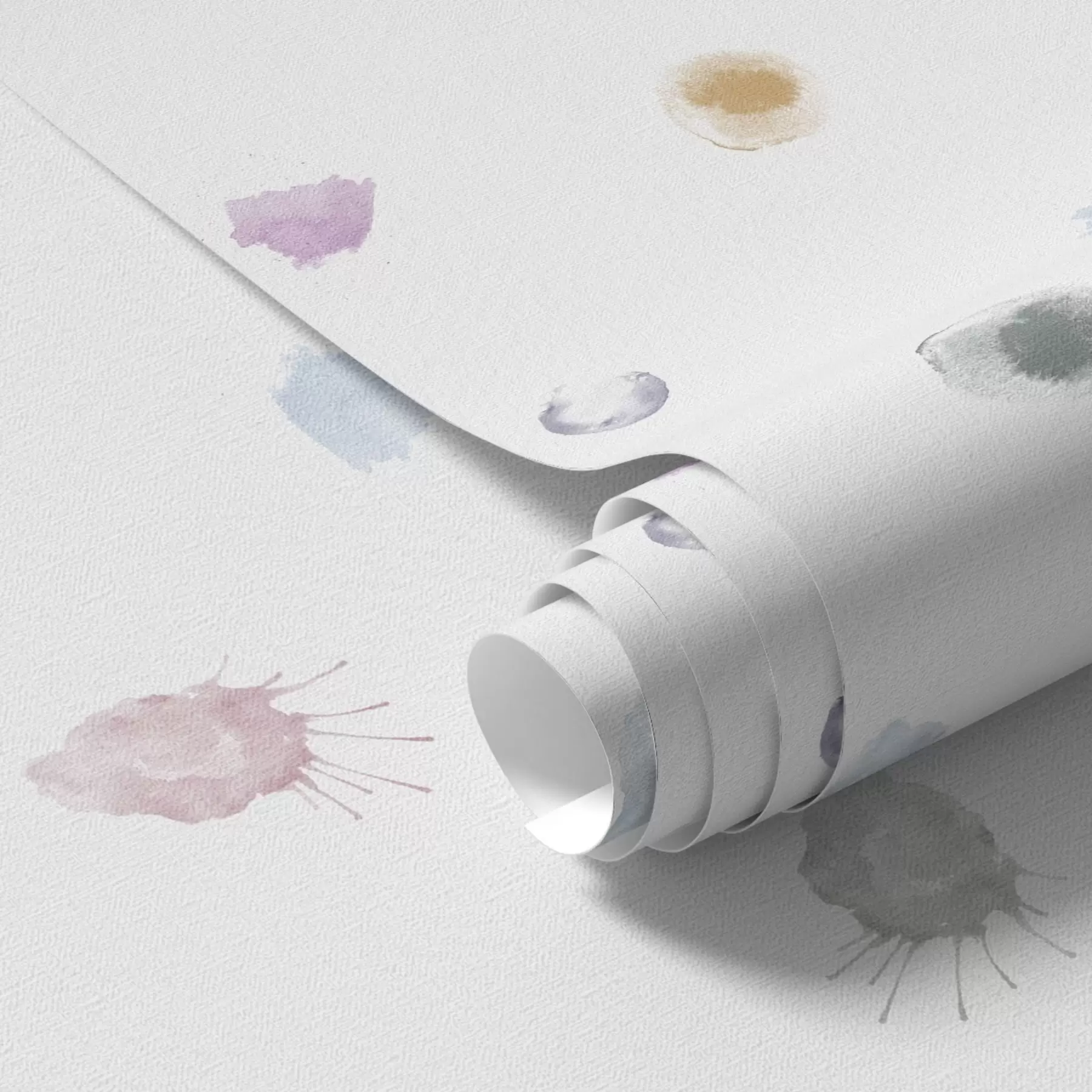 Fototapeta Duże kolorowe plamy akwareli na białym papierze a01062