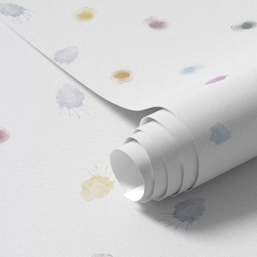 Fototapeta Małe plamki akwareli w delikatnej pastelowej palecie barw a01063