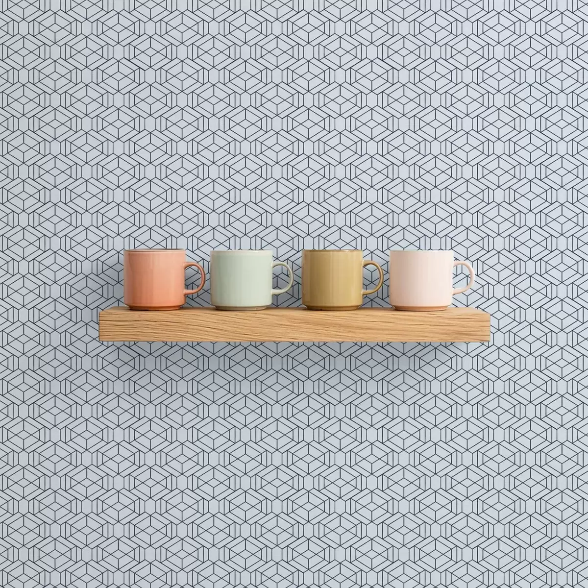 Tapeta Jasnoniebieski geometryczny wzór w kostki a01066