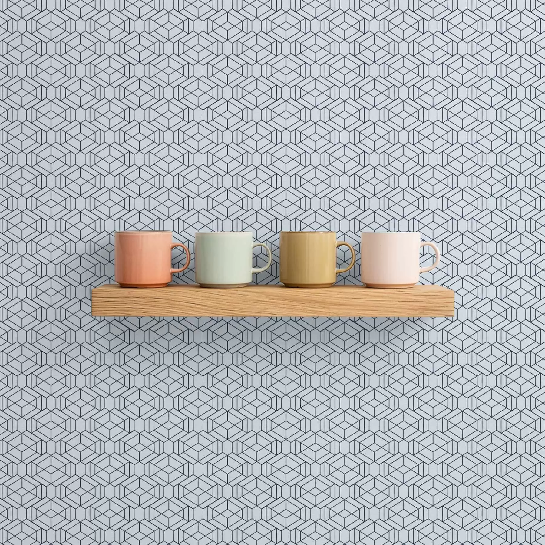 Fototapeta Jasnoniebieski geometryczny wzór w kostki a01066