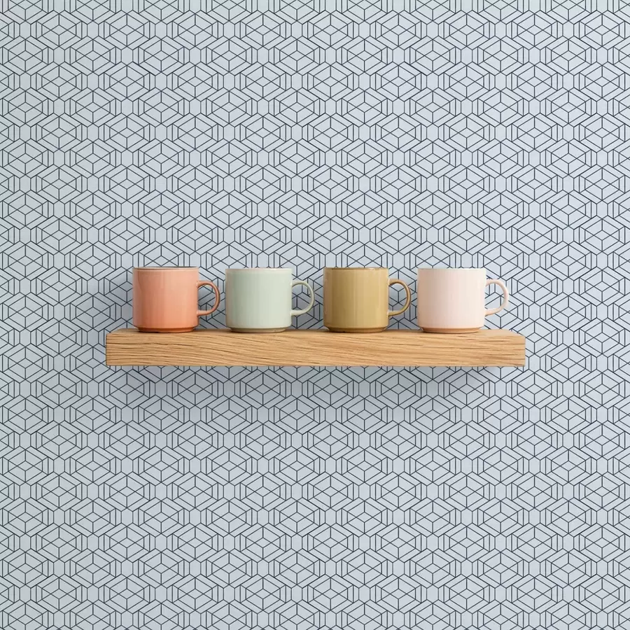 Fototapeta Jasnoniebieski geometryczny wzór w kostki a01066