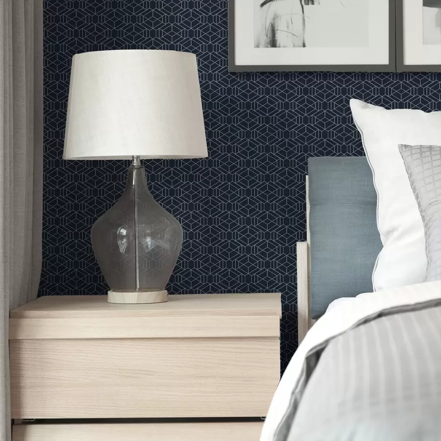 Fototapeta Ciemnoniebieska geometryczna siatka z kostek a01066v1