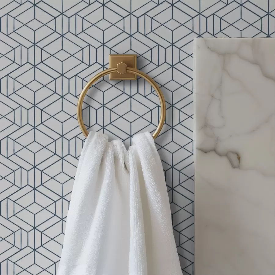 Fototapeta Białe tło z niebieskimi trójwymiarowymi geometrycznymi sześcianami a01067