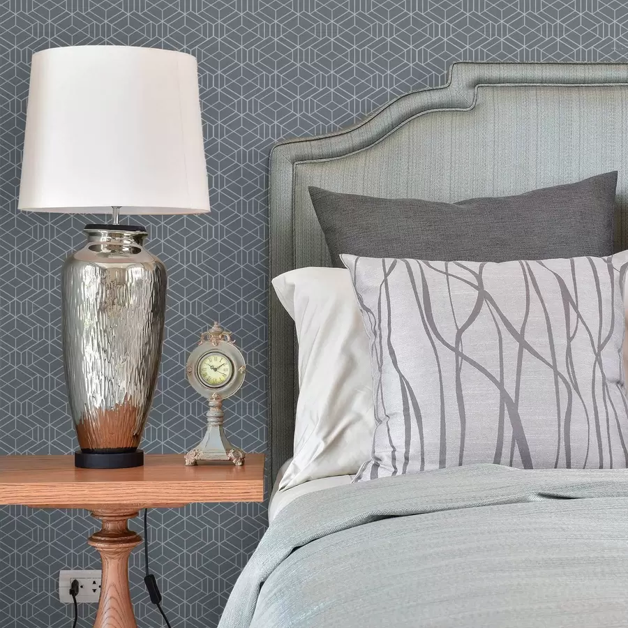 Fototapeta Szare tło z białymi trójwymiarowymi kostkami ułożonymi w siatkę a01067v2