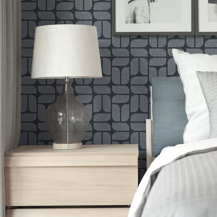 Fototapeta Ciemne tło z szarą mozaiką zaokrąglonych modułów a01069v1