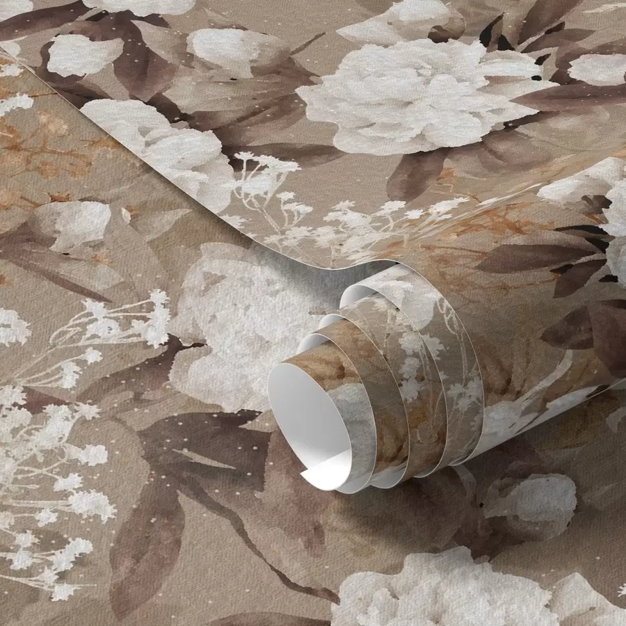 Fototapeta Ciepłe beżowe piwonie na teksturowanym tle a01087