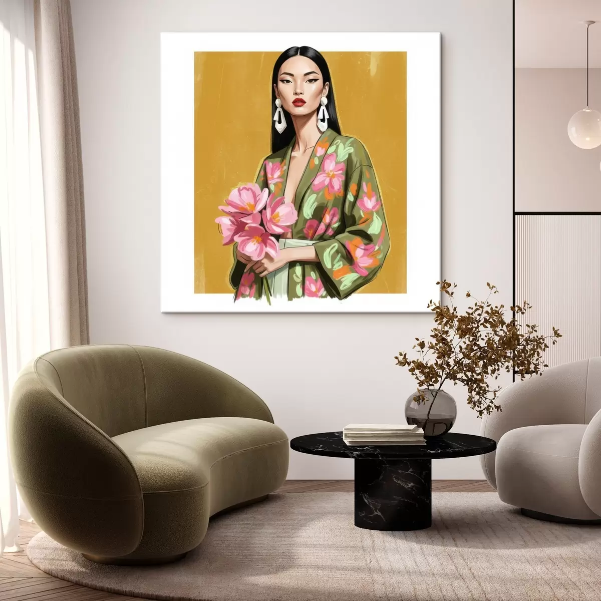 Obraz Dziewczyna z bukietem kwiatów s46850