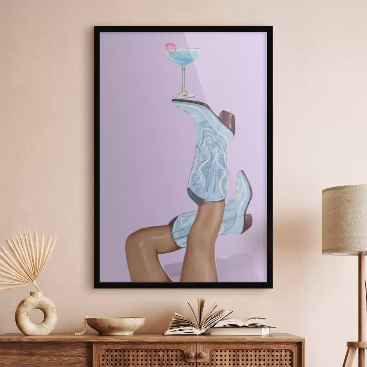 Plakat Niebieskie buty ze szkłem f46845