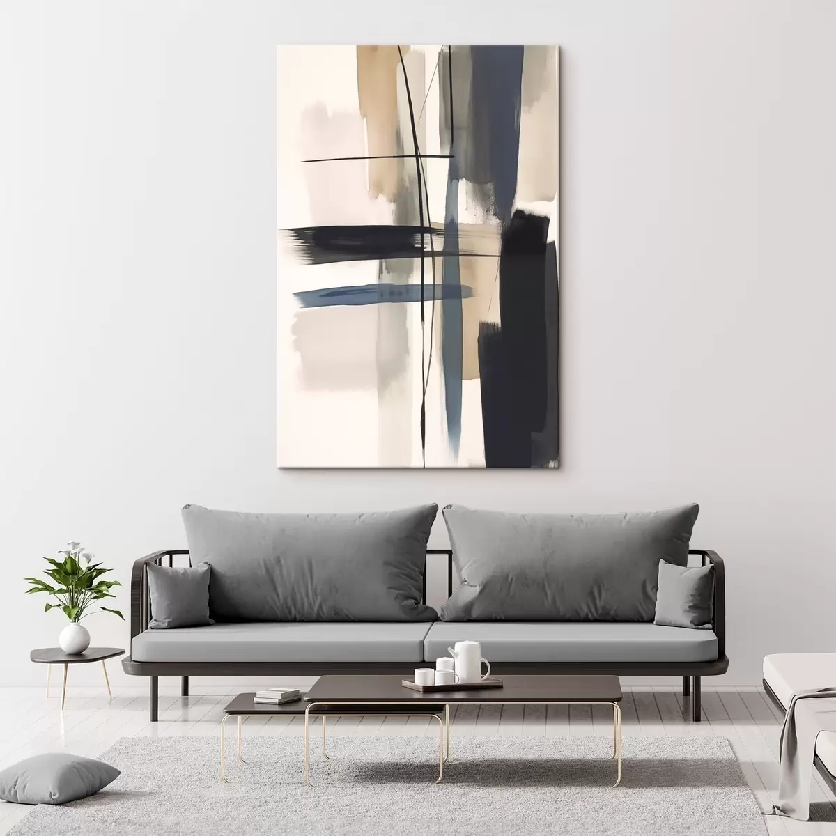 Obraz Imitacja abstrakcyjnych pociągnięć pędzla s46907