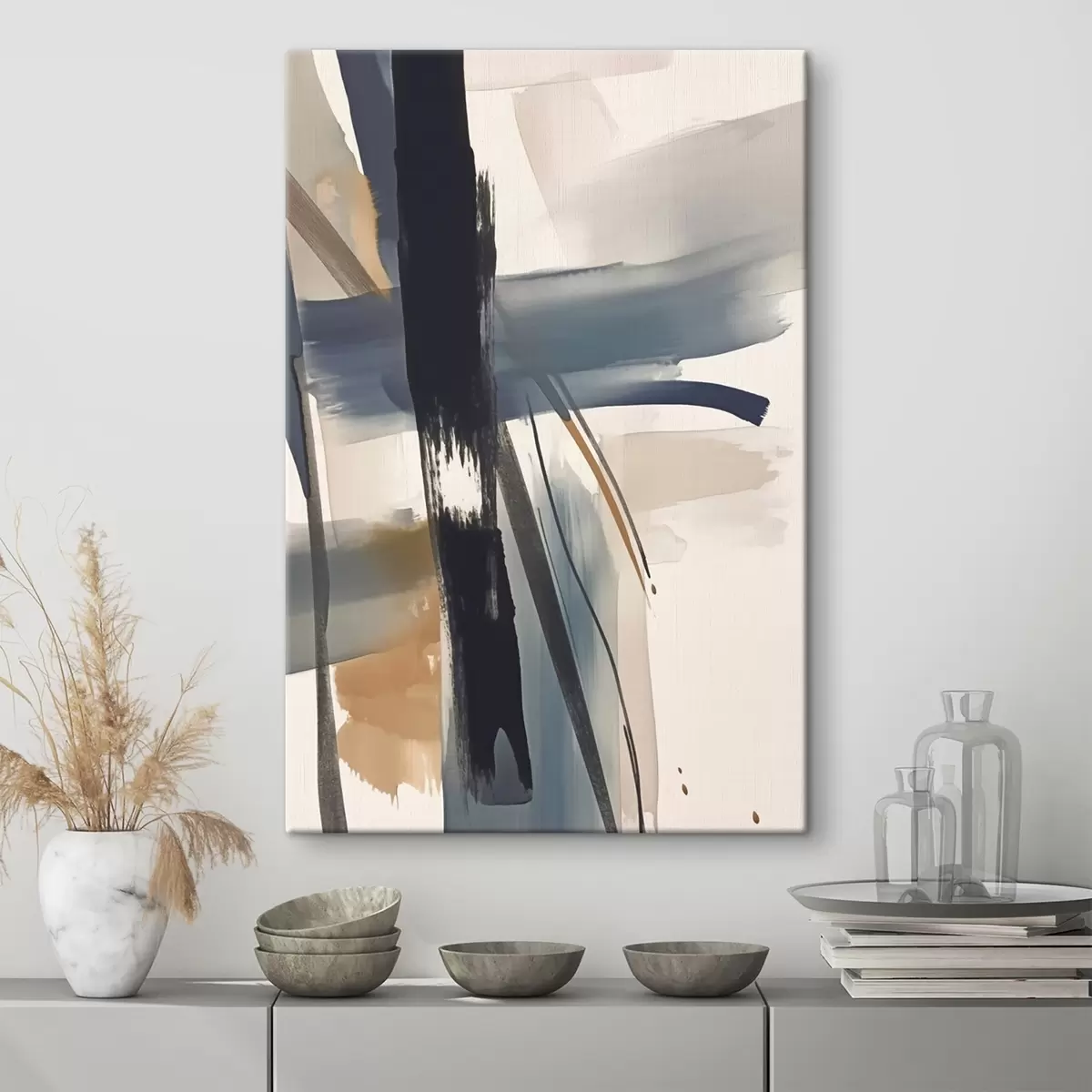 Obraz Imitacja abstrakcyjnych pociągnięć pędzla s46908