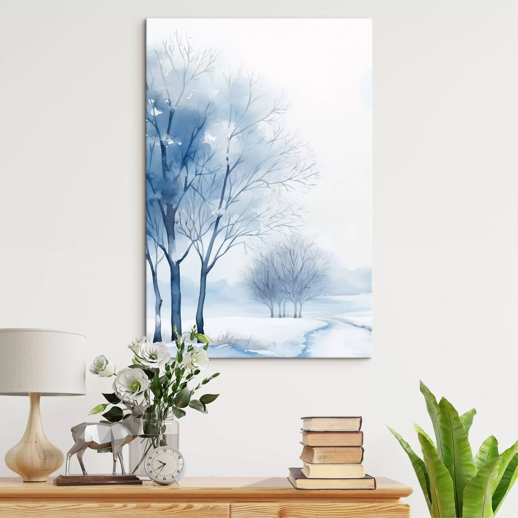 Obraz Ośnieżone drzewa w lesie s46965