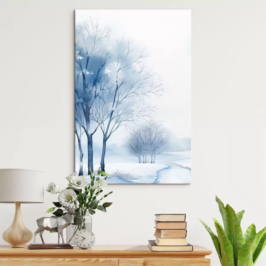 Obraz Ośnieżone drzewa w lesie s46965