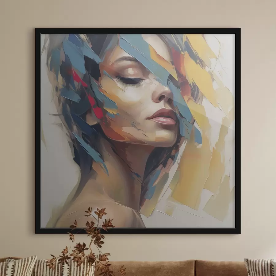 Fototapeta Abstrakcyjny portret kobiety naśladujący malarstwo f46918