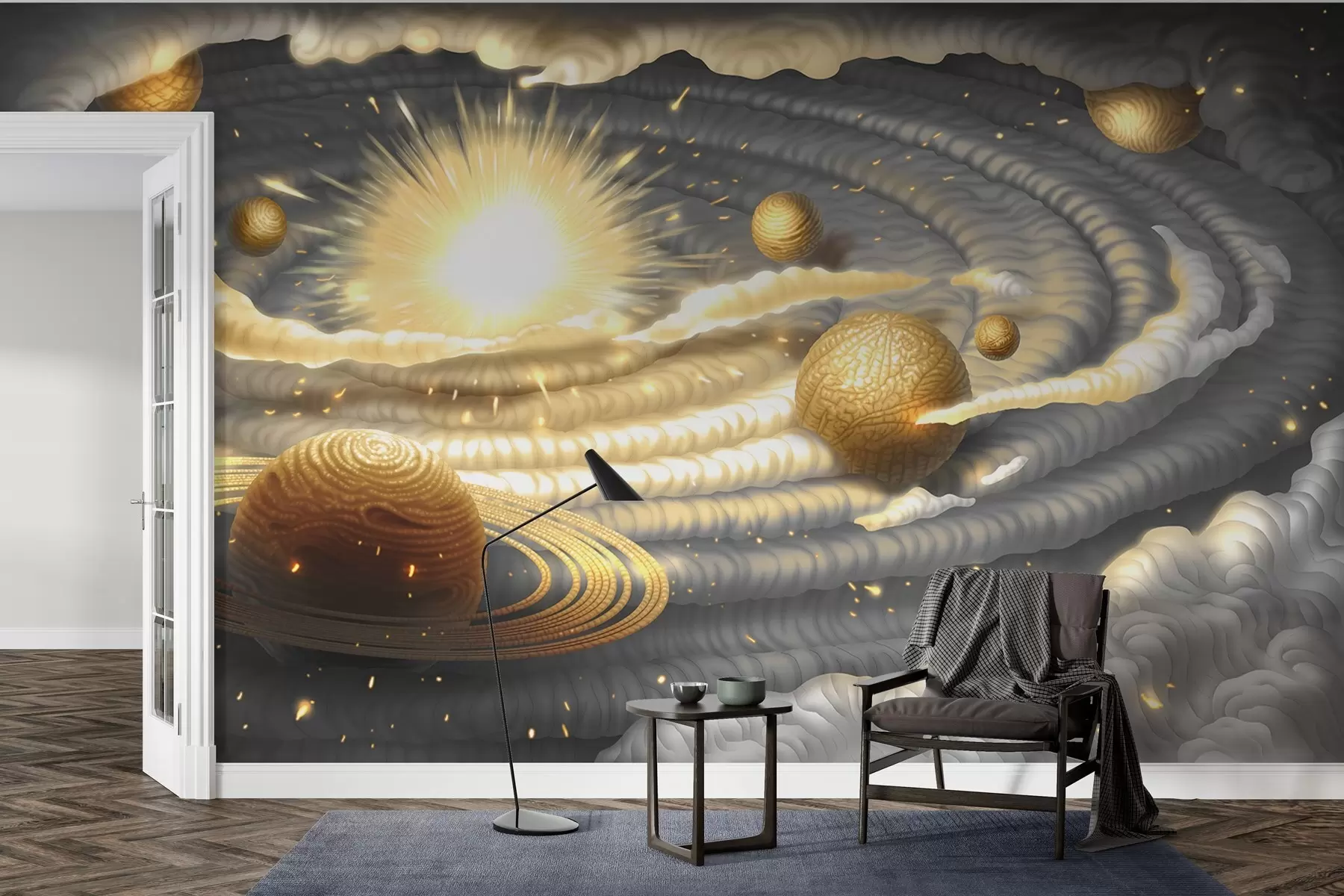 Fototapeta Kosmiczny taniec ciał niebieskich w01967