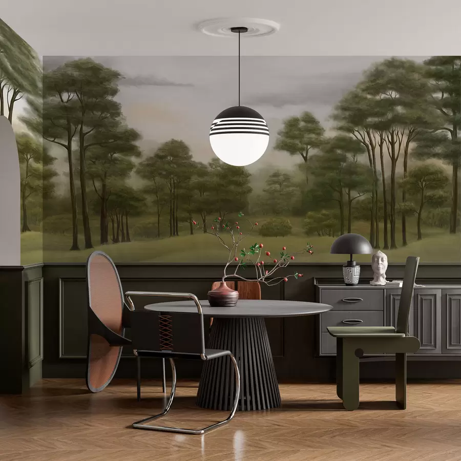 Fototapeta Spokojny krajobraz leśny w delikatnych odcieniach w02193