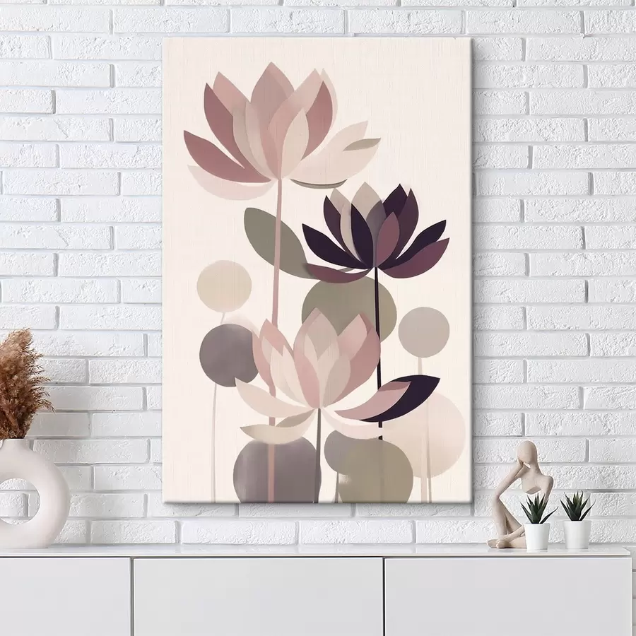 Obraz Abstrakcyjne kwiaty lotosu s46998