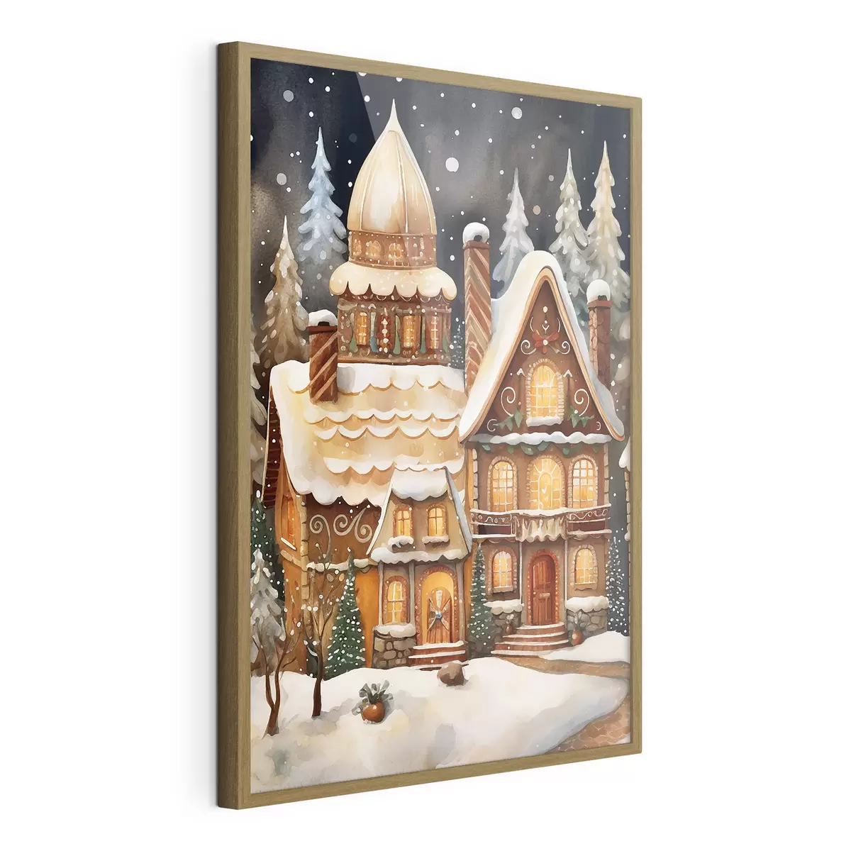 Plakat Ośnieżone domy w lesie f46985