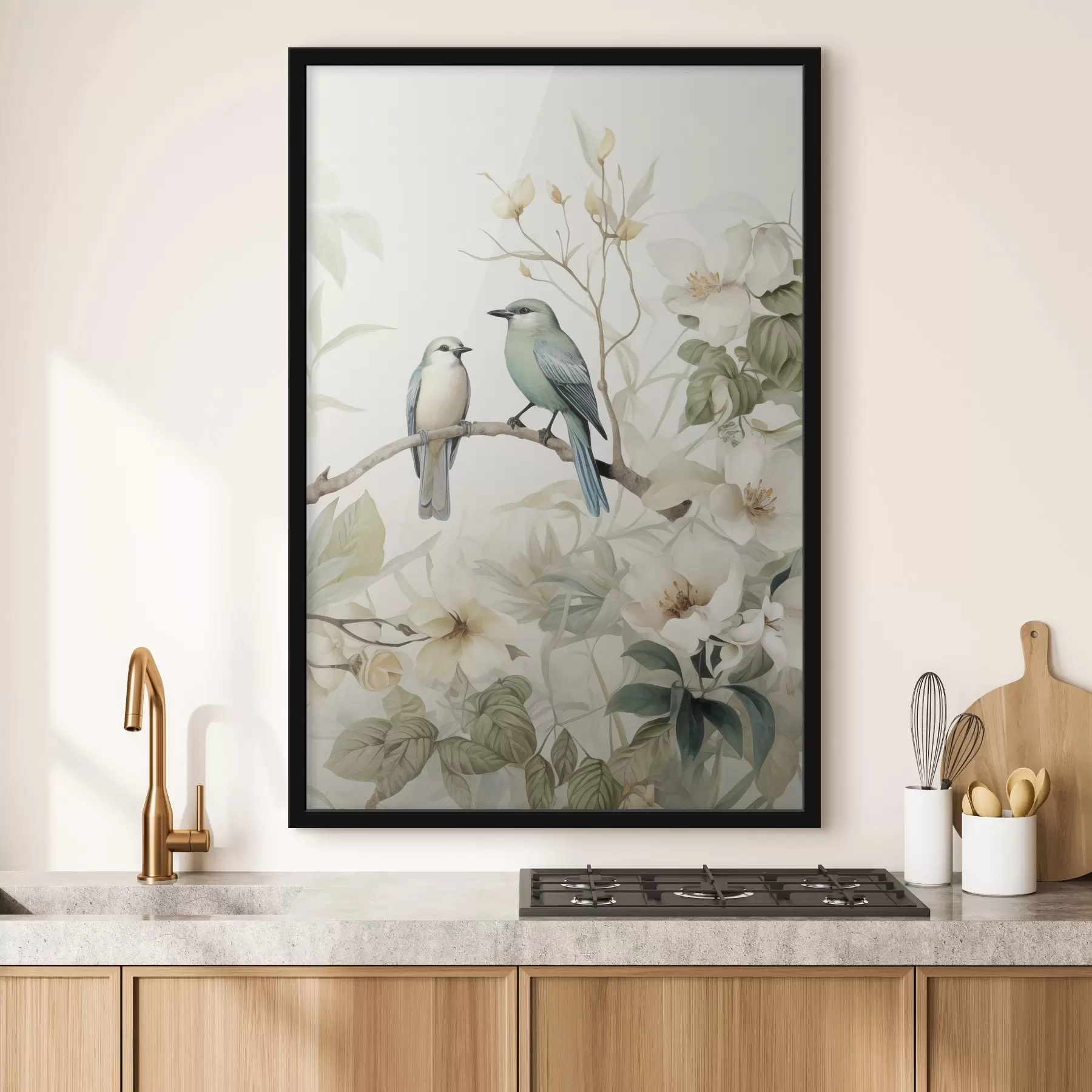 Fototapeta Dwa ptaki na gałęziach jaśminu f46896