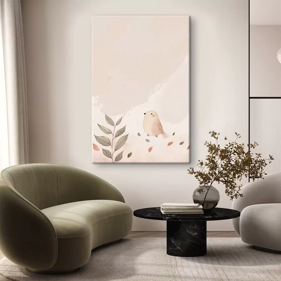 Obraz Ptak i liście s47063