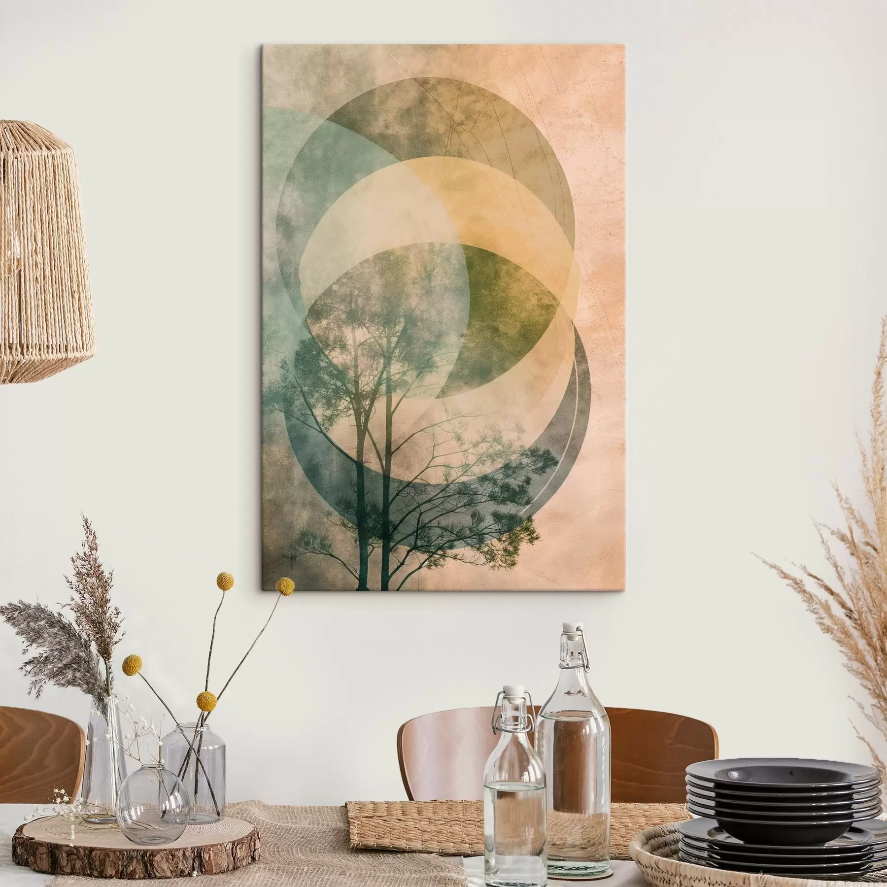 Obraz Kręgi i liście s47073