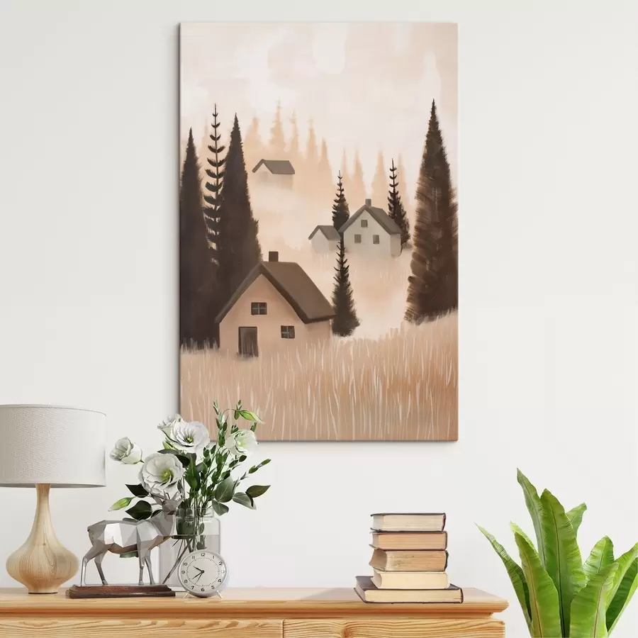 Obraz Domy w lesie s47076