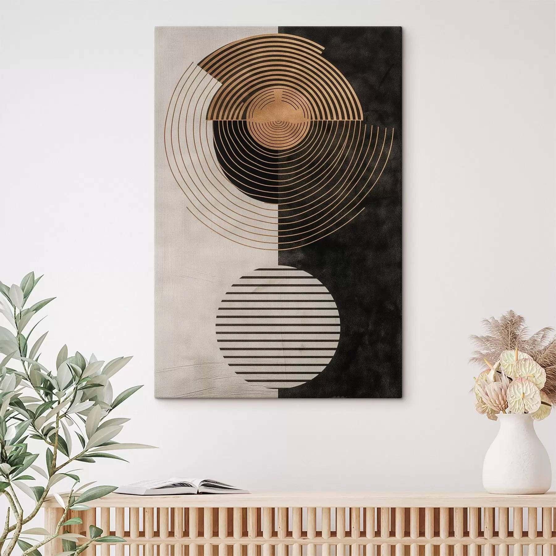 Obraz Kręgi i liście s47080