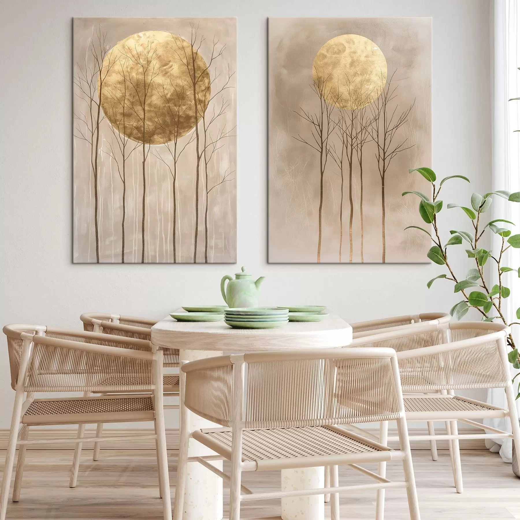 Obraz Delikatne drzewa i okrąg m01137