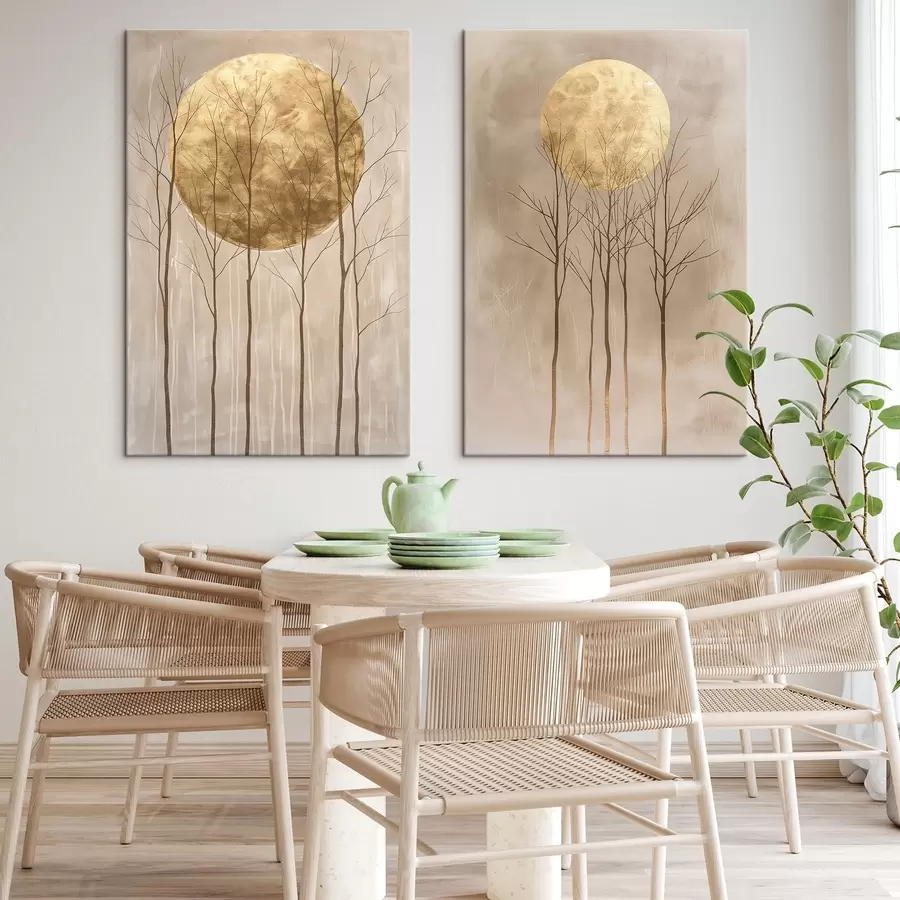 Obraz Delikatne drzewa i okrąg m01137